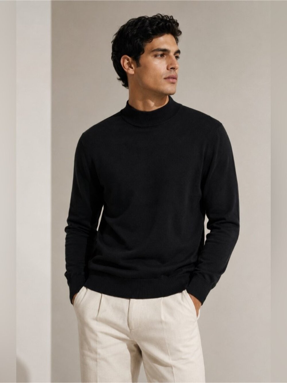 Baracuta Black Mock Neck Sweater – Size L